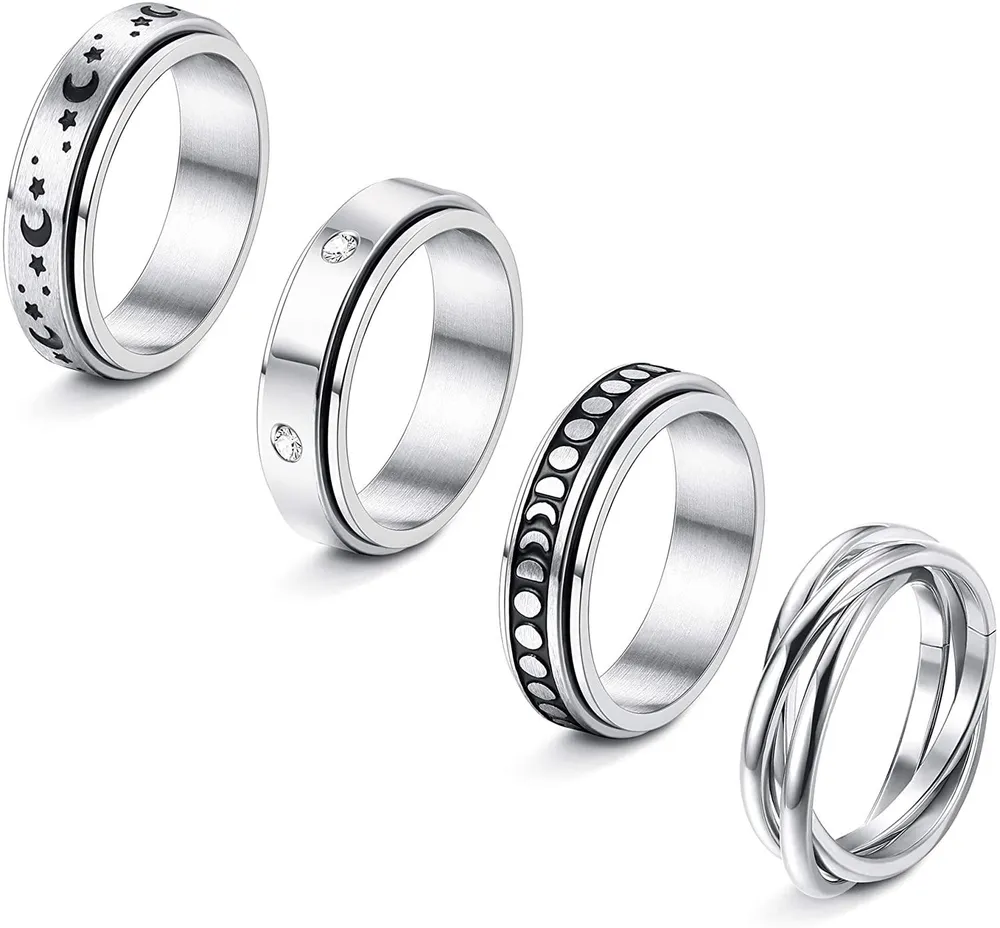9pcs Stimmungsringe gemischte Farbe wechselnde Stimmungsringe Temperaturfinger verstellbarer Ring mit süßen Tieren Jungen Mädchen für Kinder Fingerringe Set