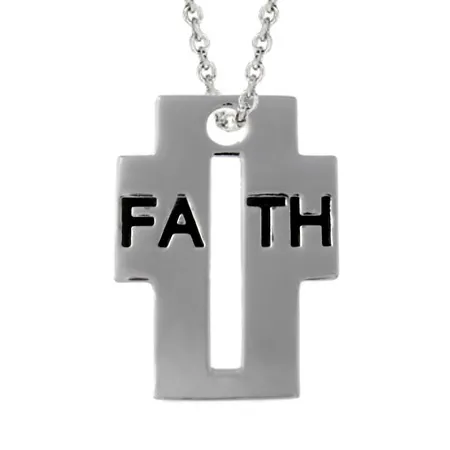 Sterling Silber Inspiration 'Faith' Kreuz Anhänger