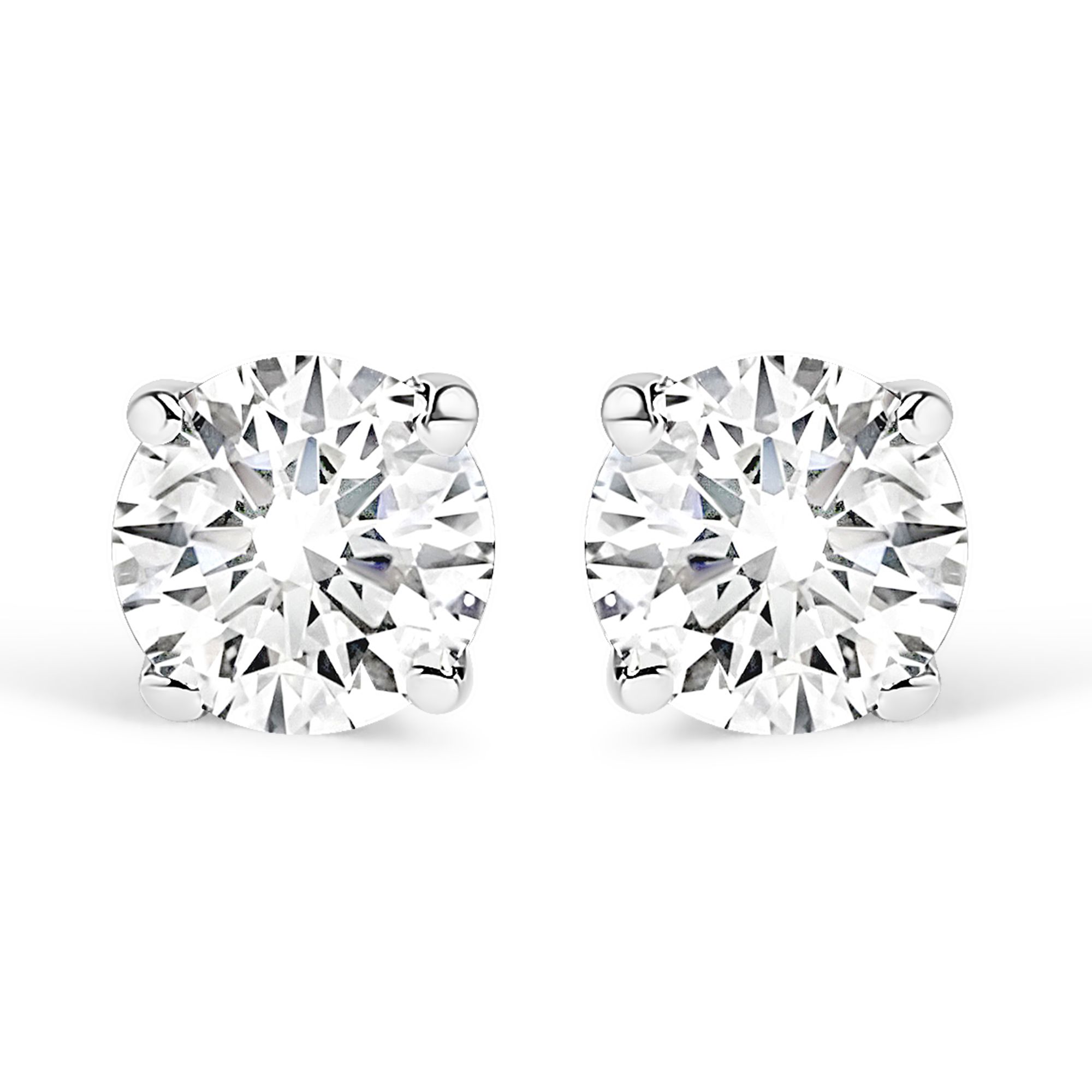 18K Weißgold 1 / 10 Cttw Round Brilliant-Cut Near Farblos Diamond Classic 4 - Zähne Stud Ohrringe (G-H Farbe, VS1 - VS2 Klarheit)