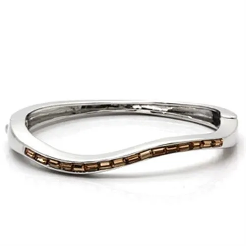 LO858 - Imitation Rhodium Brass Armband mit Top-Grade - Kristall in Citrine Gelb
