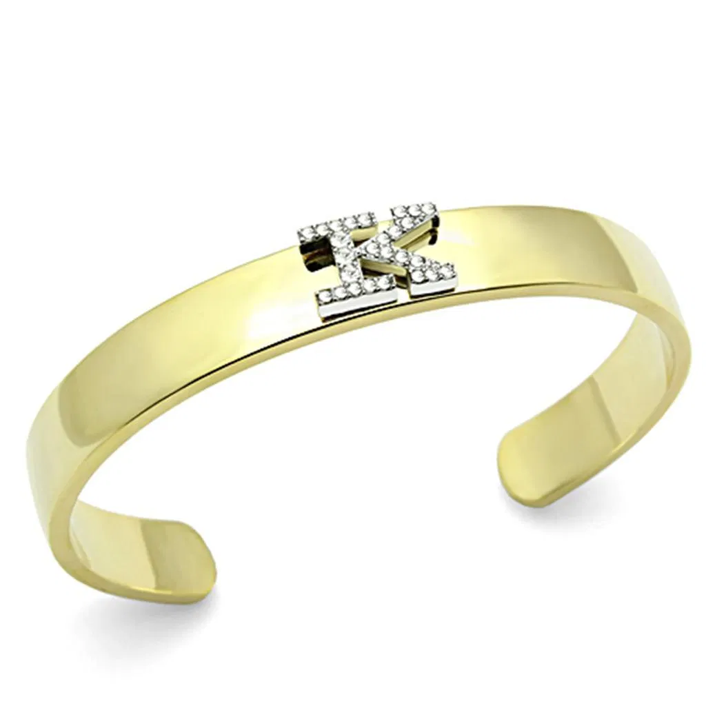 LO2580 - Gold + Rhodium Weißmetall Armband mit Top-Grade - Kristall in Clear