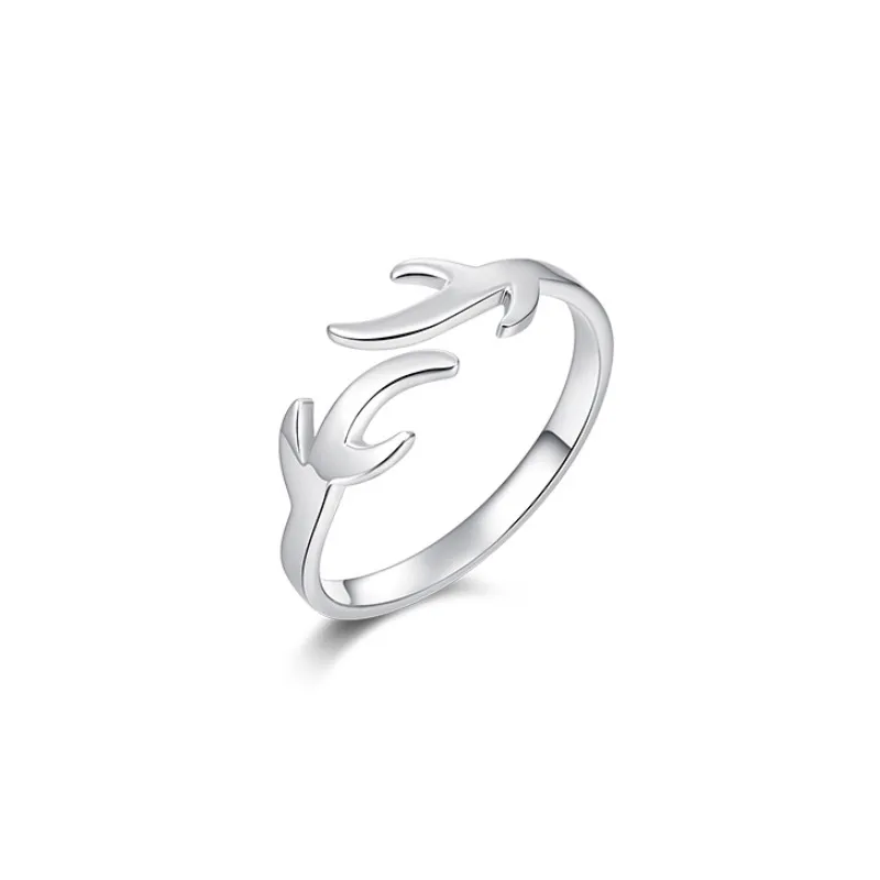 Kleine Tier Elch Horn Ring einfache Mode kreative Paar Ringe