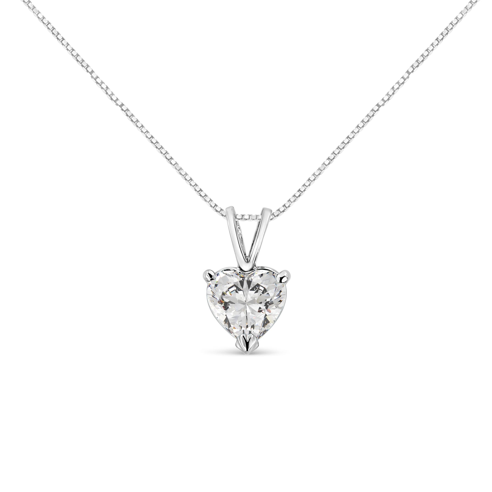 14K Weißgold Martini Set 1.00 Cttw Lab Grown Heart Diamant Solitaire 18
