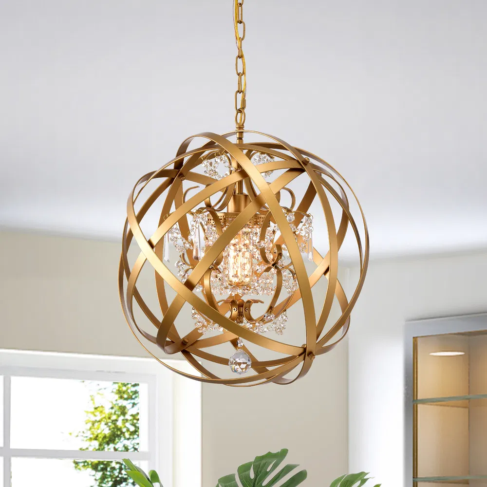 Verite 19 Zoll Matte Gold mit 1 Licht Kronleuchter