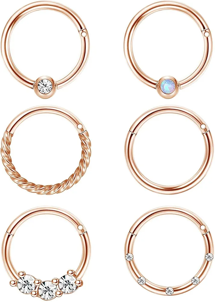 Knorpel-Schleife - Ohrringe für Männer Frauen Edelstahl CBR Hinge Clicker Nasenring Helix Septum Couch Daith Lippen Tragus Piercing Schlaf Ohrring Set