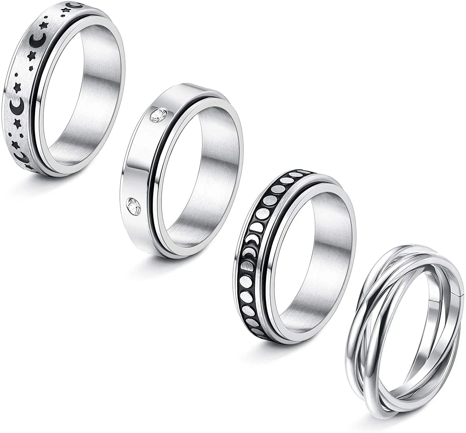 9pcs Stimmungsringe gemischte Farbe wechselnde Stimmungsringe Temperaturfinger verstellbarer Ring mit süßen Tieren Jungen Mädchen für Kinder Fingerringe Set