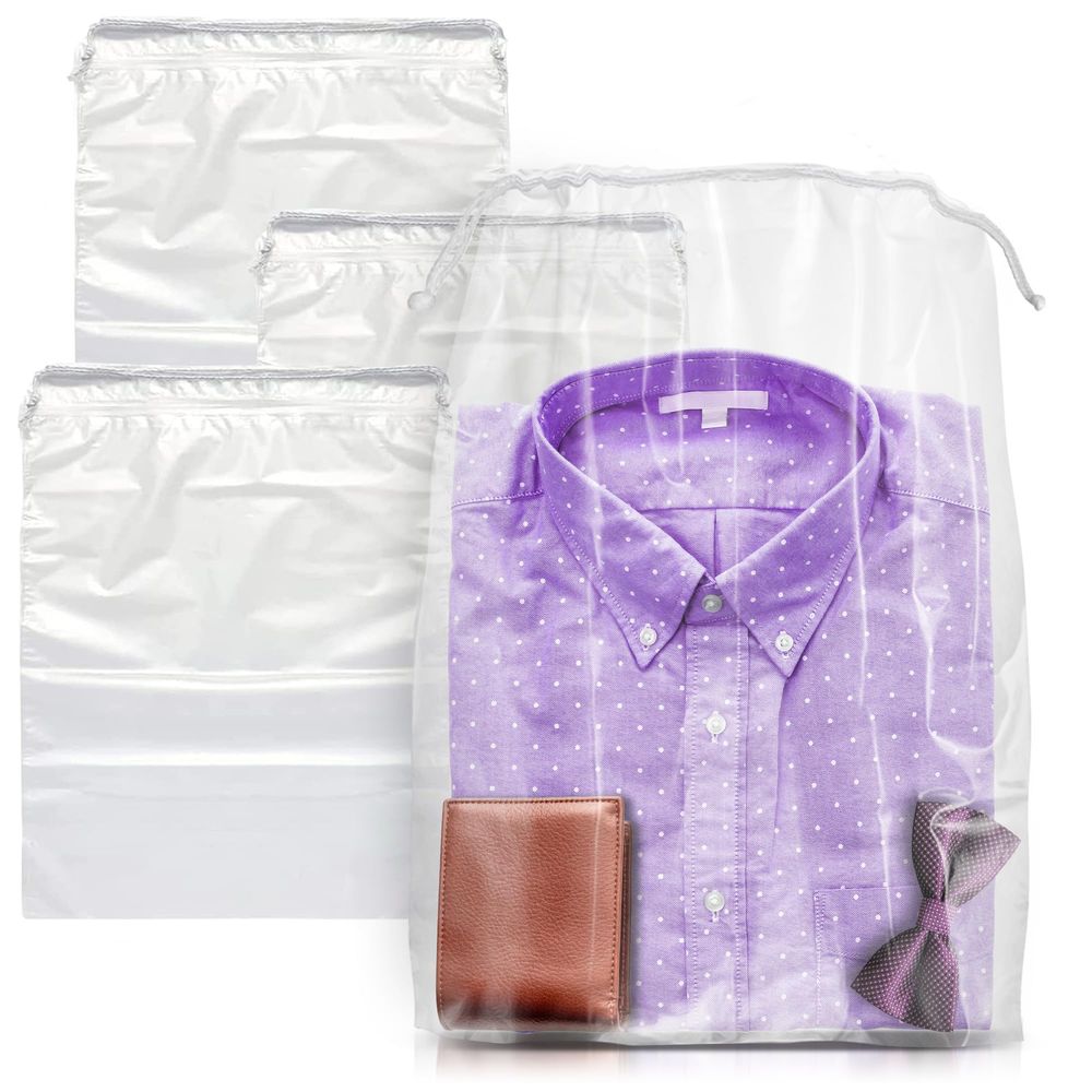 Clear Drawstring Tasche, 9 x 12 Zoll. Packung von 50 klaren Plastik Drawstring Taschen. 2 Mil Drawstring Clear Plastiktüten. Wasserdicht Clear Plastic Bags Drawstring für Kosmetik, Toilettenartikel