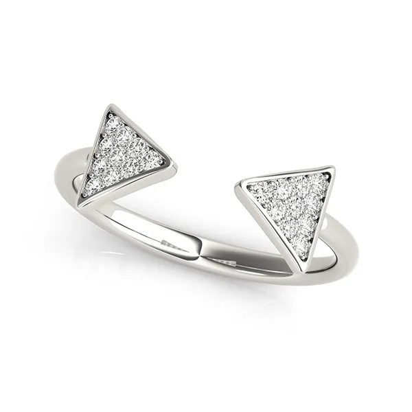 14 Karat Weißgold Diamant Arrowhead Open Ring (1/5 cttw)