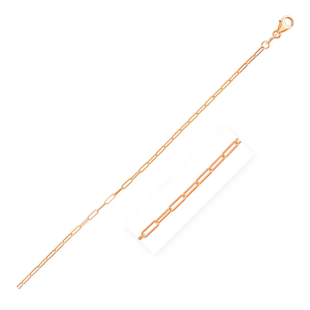 14 Karat Rose Gold Fine Paperclip Chain (1.5mm)