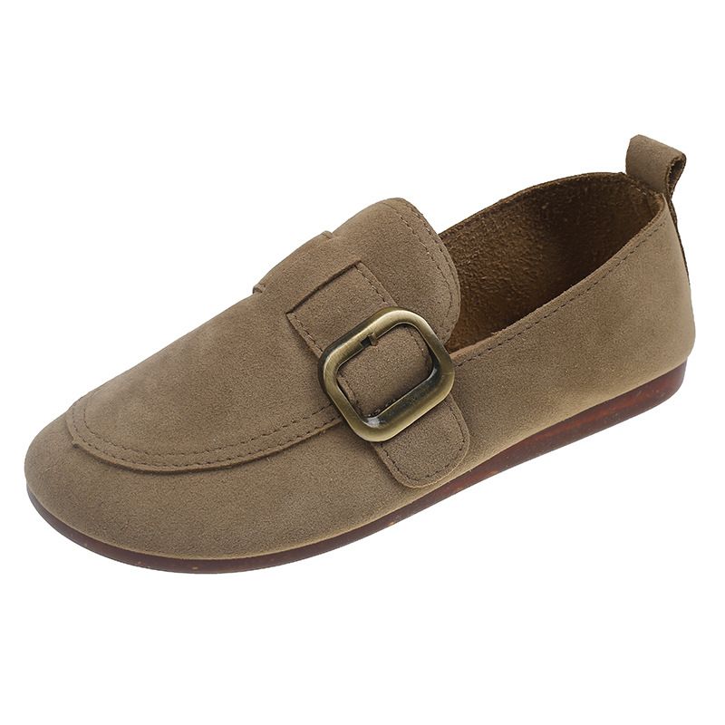 Frauen Casual Schuhe Suede Leather Designer Rutschen auf Loafers