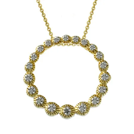 18 Karat Gold über Silber Diamant Accented Eternity Anhänger