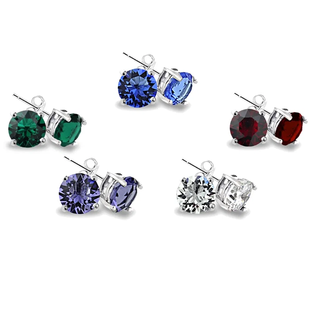 Silberfarbige Swarovski Elemente Set von 5 Stud Ohrringe