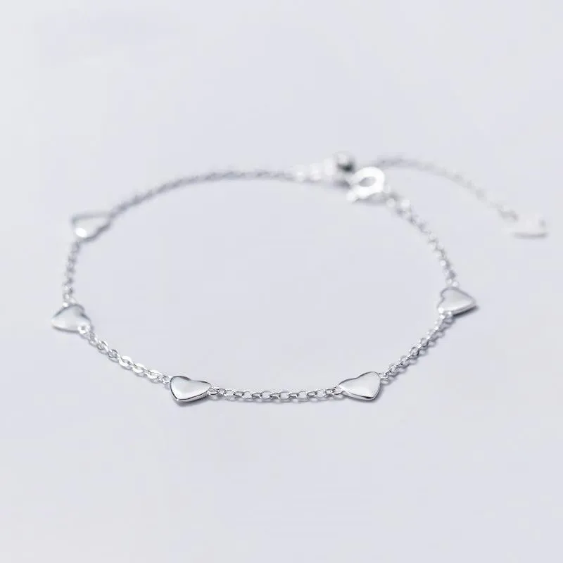 S925 Silber Armband weiblich Glossy Love Simple