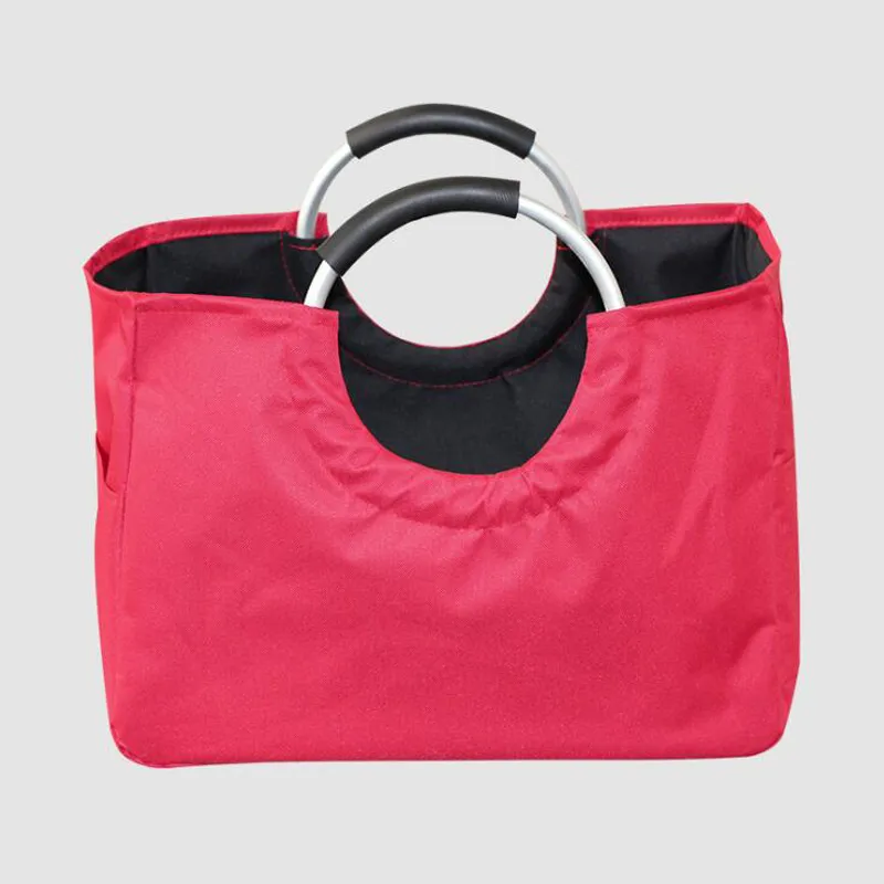 Mehrzweck große Tasche Oxford Stoff Wäsche Hamper faltbare Tasche Kleidung Spielzeug Lebensmittel Einkaufstasche mit Metallgriff tragbare wasserdichte Tote Tasche