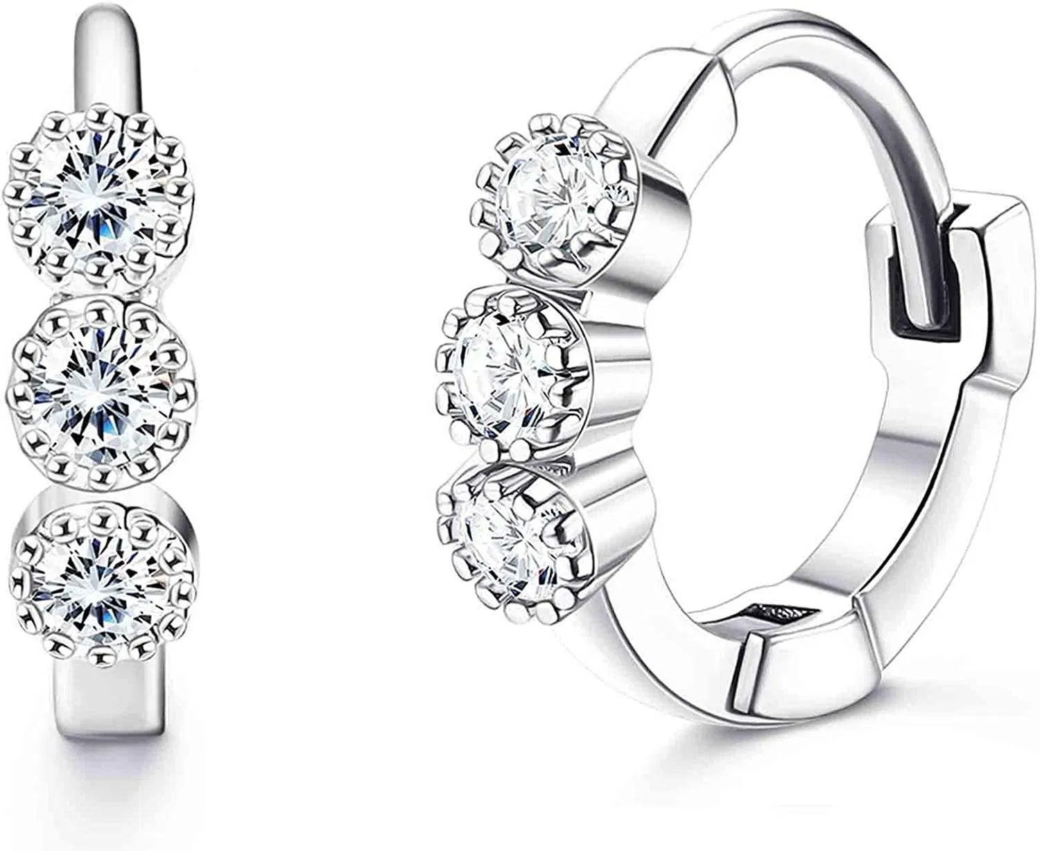 925 Sterling Small Hoop Ohrring für Frauen Herz CZ Schmetterling Schläfer Huggie Ohrring niedliche runden winzigen Hoop Ohrring Hypoallergene Knorpel Manschette Hoop Ohrringe für empfindliche Ohren