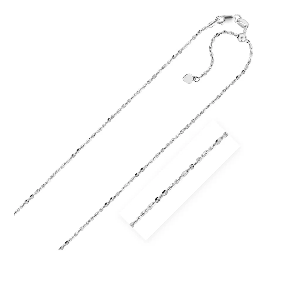 Sterling Silber 1,0 mm verstellbare Piatto-Kette