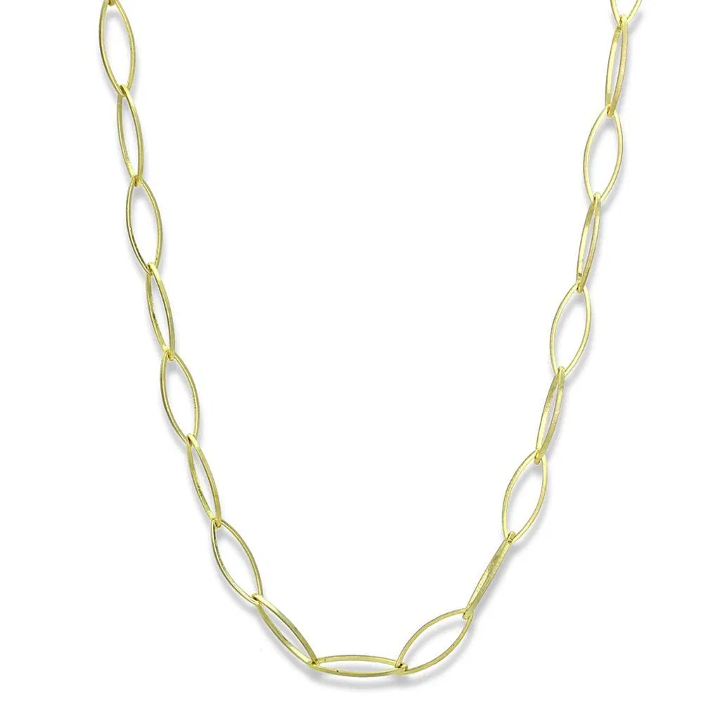 LO3721 - Gold & Brush Brass Halskette ohne Stein
