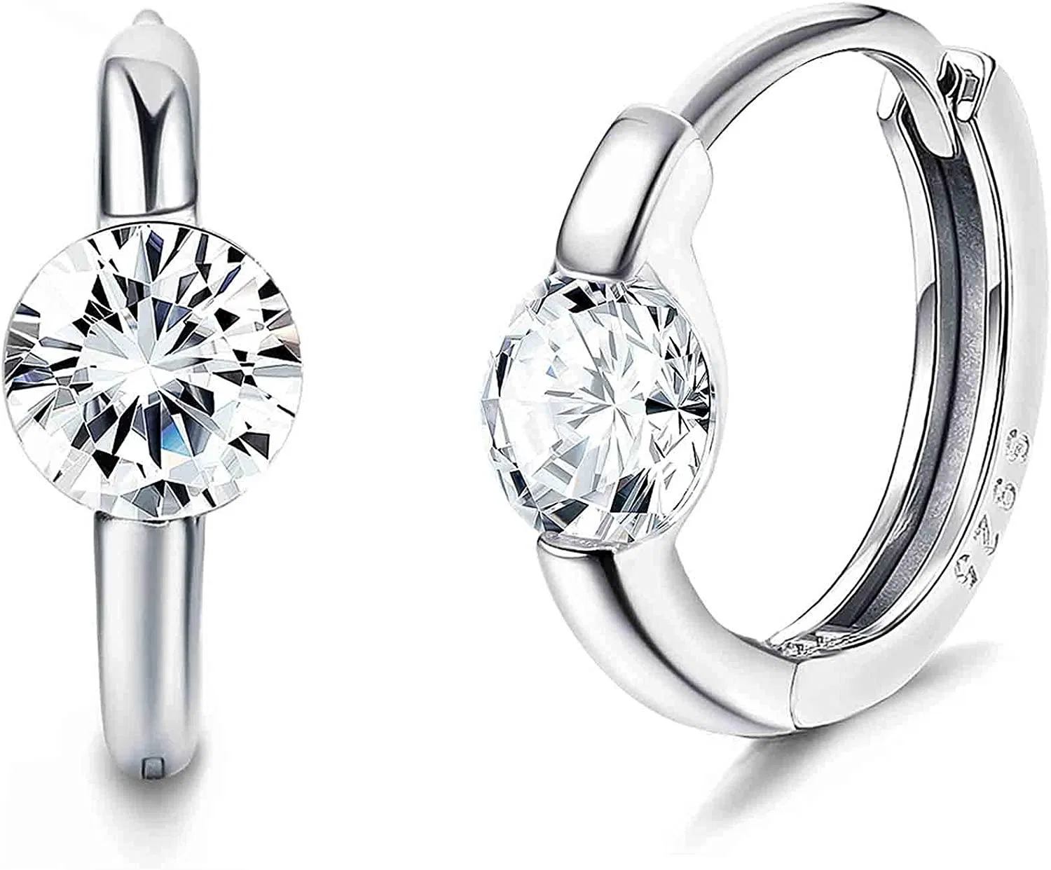 925 Sterling Silver Small Sleeper Huggie Ohrring für Frauen Herz CZ Schmetterling Blumen Ohrring niedliche kleine Hoop Ohrring hypoallergene Knorpel Hoop Ohrringe für empfindliche Ohren