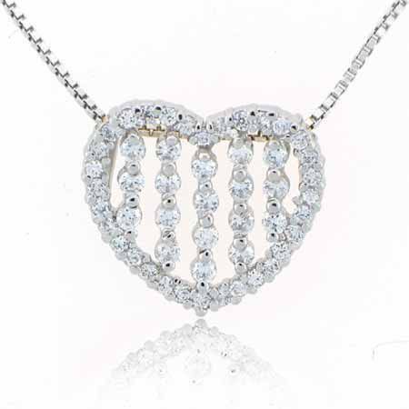 Sterling Silber simuliert Diamant CZ Herz Liebe Anhänger