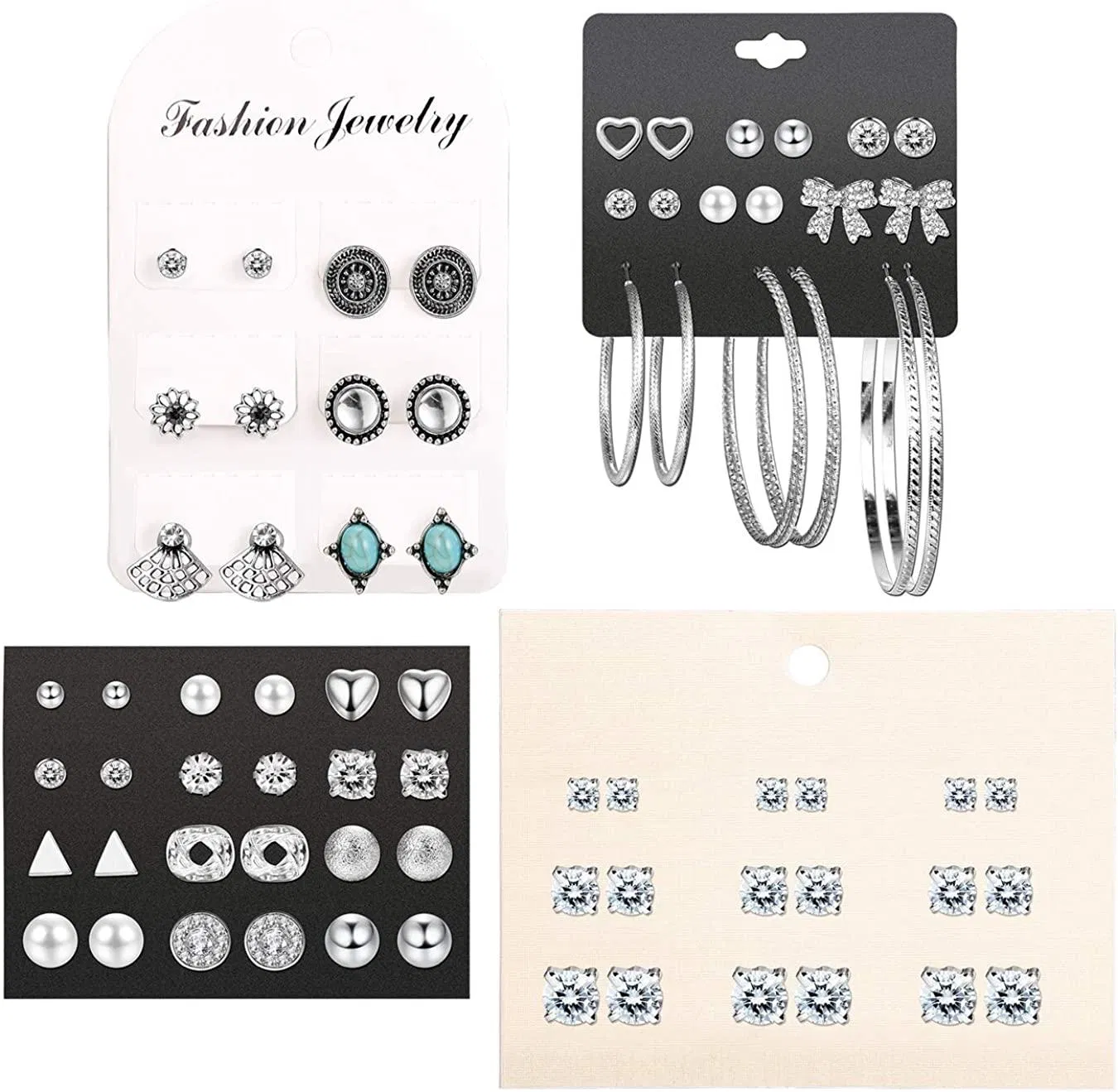 36 Paare Stud Ohrringe für Männer Frauen Mädchen mehrere Ohrringe Hoop CZ Bohemian Ohrringe Set Piercing Ohr