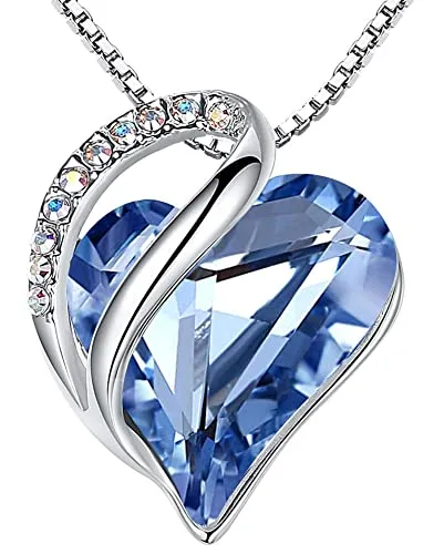 Leafael Muttertag Halskette, Infinity Love Herzen Anhänger mit Geburtsstein Kristallen, Schmuck Geschenke für Frauen, Geburtstag Halskette für Frau Mutter Freundin