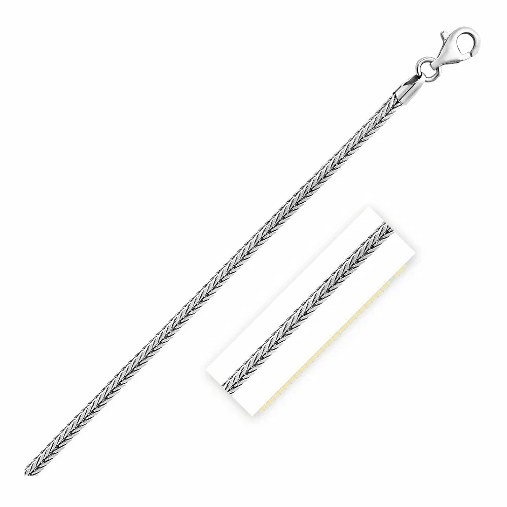 Sterling Silber Rhodium Plated Foxtail 2.0mm