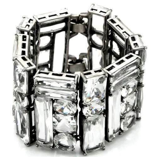 LO1135 - Antike Silber-Messing - Armband mit Synthetisch-Synthetisch - Glas in Clear