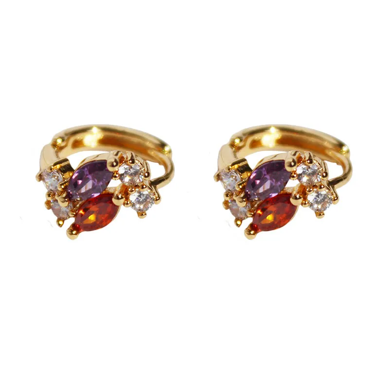 Kupfer Echtes Gold Plated Trendy Farbe Mikropaved Zircon Hintergründe