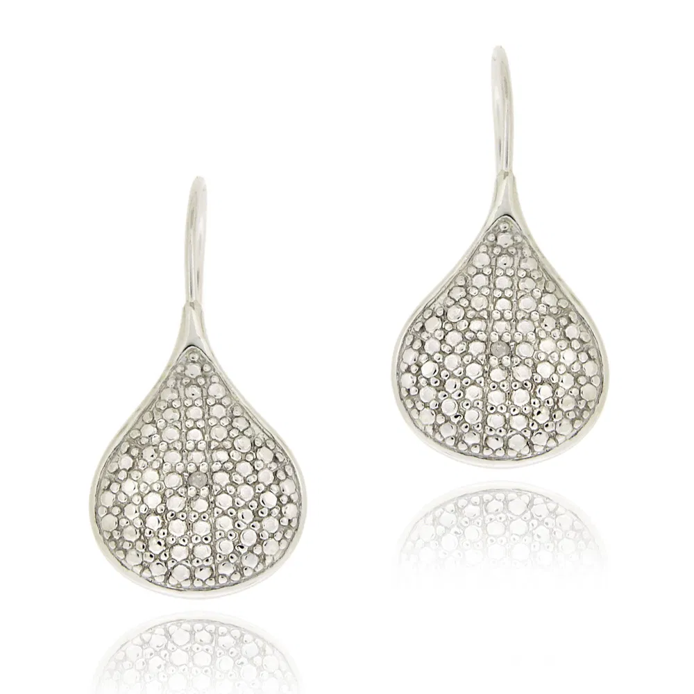 Sterling Silber Diamant Akzent Tränen Drop Ohrringe