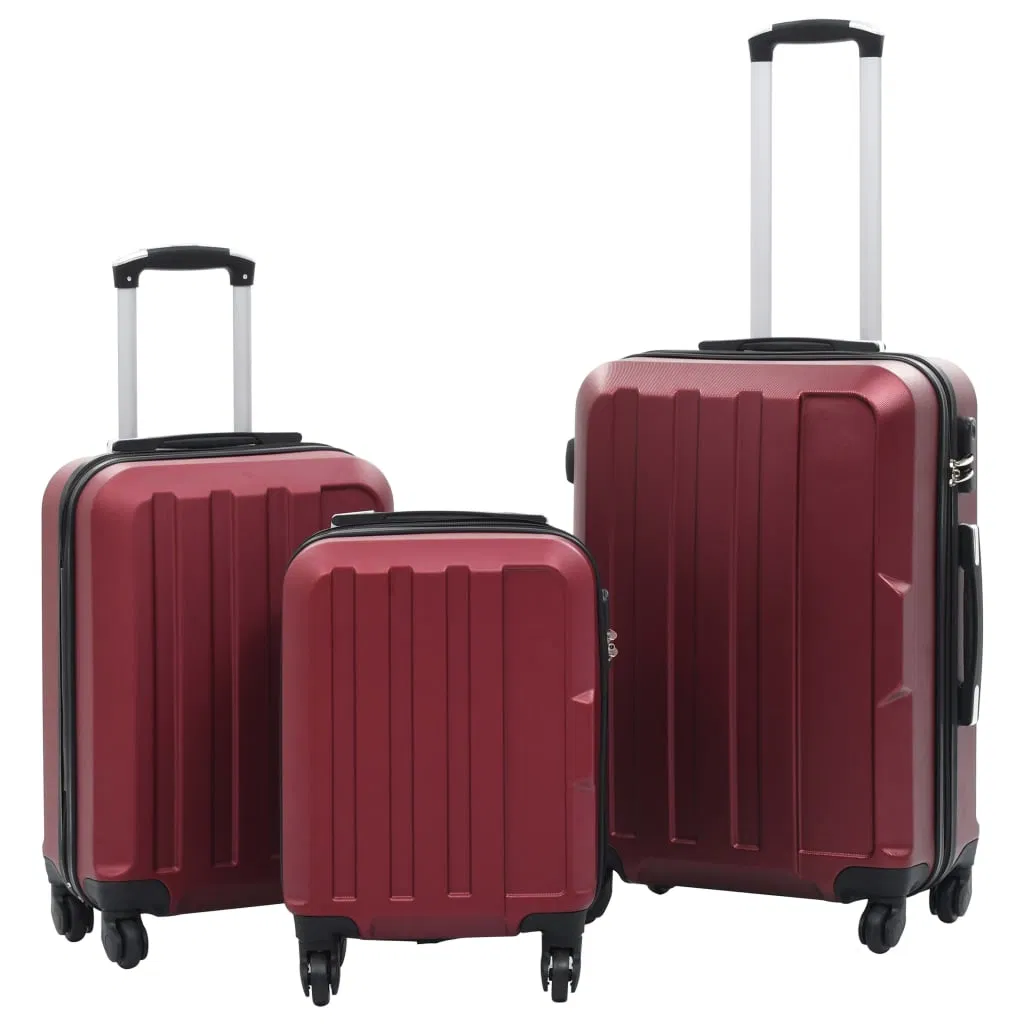Hardcase Trolley Set 3 Stück Wein Rot ABS