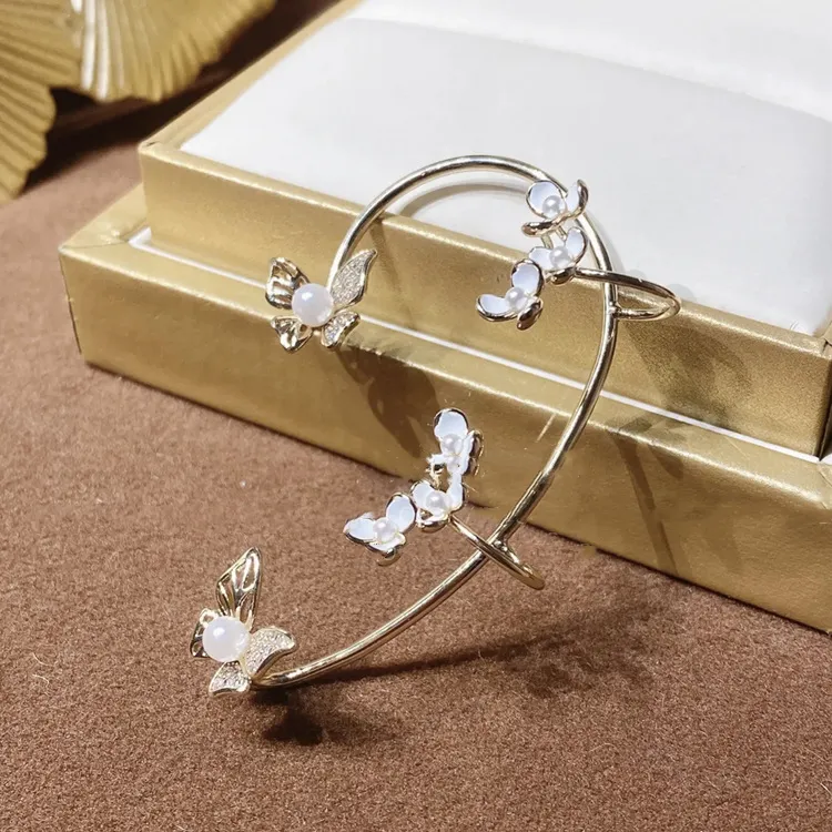 Sommer Sweet Flower Butterfly Zircon Ohrringe
