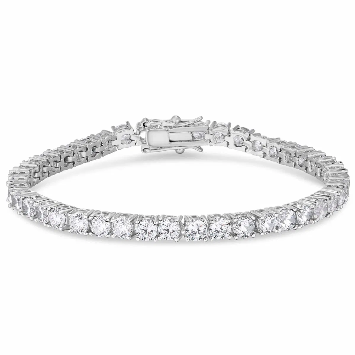 Dolce Giavonna Damen .925 Sterling Silber Cubic Zirkonia 4 - mm Tennis-Armband