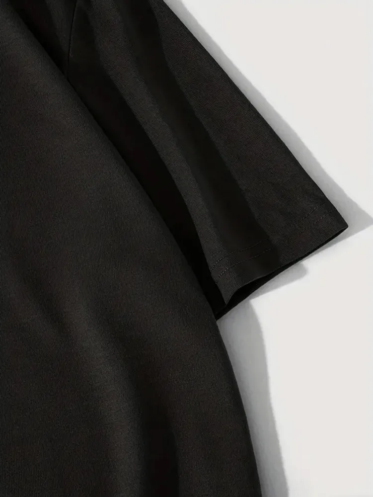 Männer Brief Muster gedruckte T-Shirt - Weicher runder Hals, bequemer Pass, leicht elastisches gestricktes Gewebe, Casual Sommer-T - Shirt