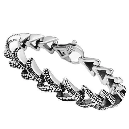 TK571 - Hoch poliertes (ohne Verzinkung) Edelstahl-Armband ohne Stein