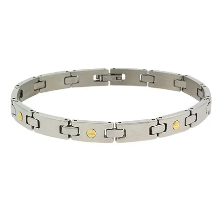 Echtes 18K Gold Link Schrauben Edelstahl dünnes Armband