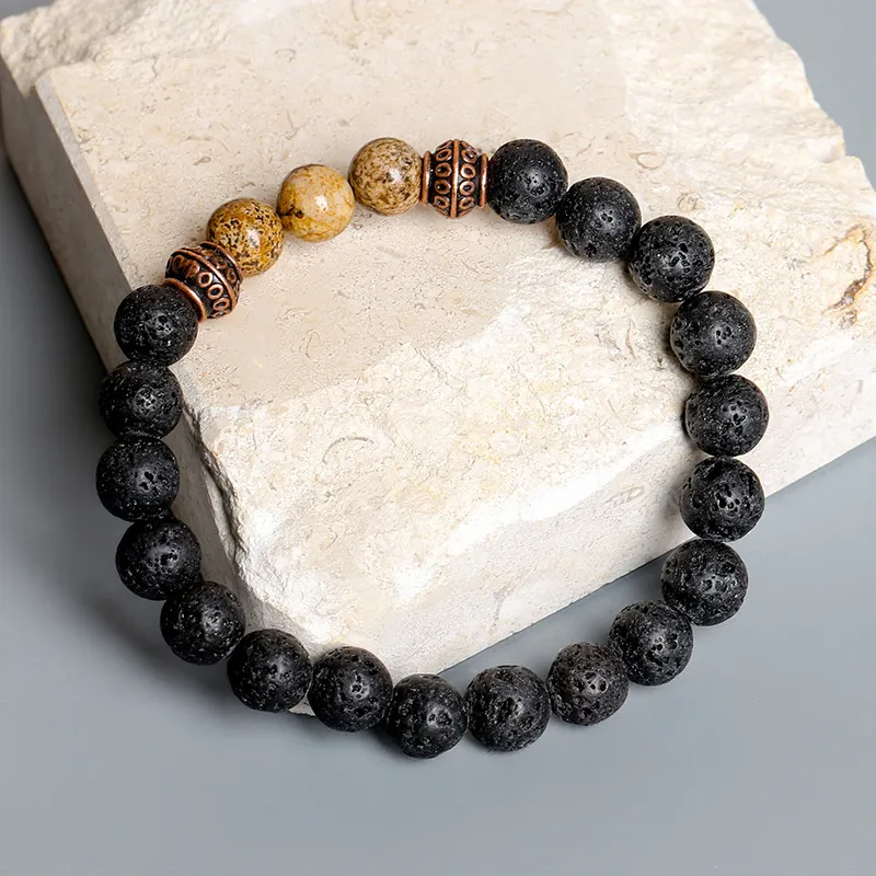 Einfacher Wind Tiger Eye Stone Armband Multicolor Männer Ornament