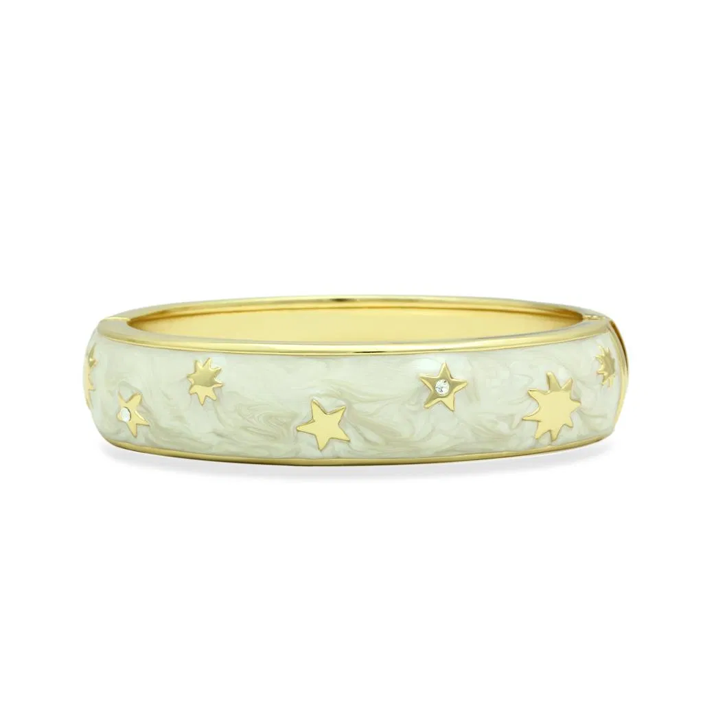 LO2146 - Flash Gold Weißmetall Armband mit Top-Grade - Kristall in Clear