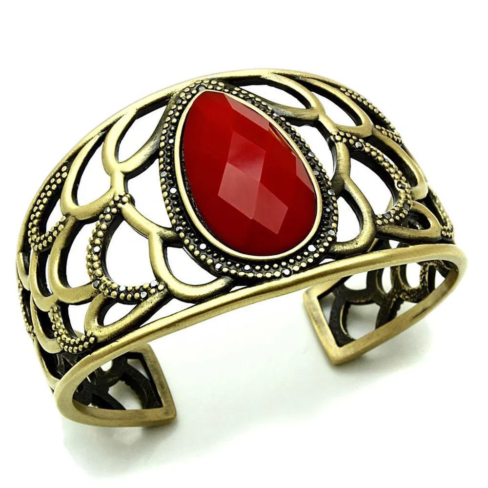 LO3830 - Antike Kupfer-Messing - Armbänder mit synthetischem Synthetisch-Stein in Siam