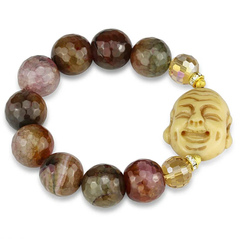 LO3786 - Gold Weiß Metall Armband mit synthetischem Onyx in mehreren Farben