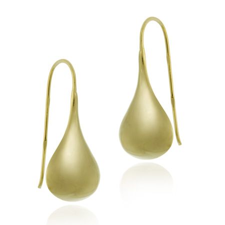 18 Karat Gold über Silber Pear-Shape Hanging Drop Ohrringe