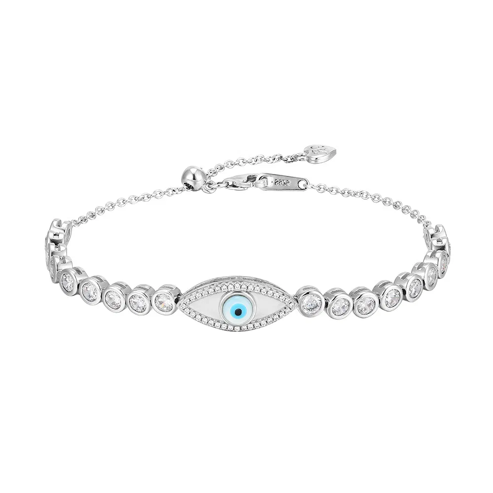 Devil 's Eye Armband S925 Sterling Silber Armband mit Zirkon Ornamenten