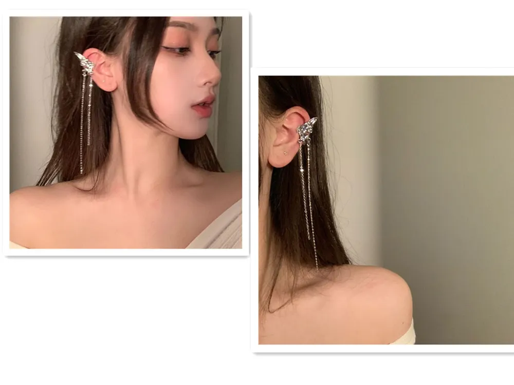 Super Fairy Elf Butterfly Ohr Clip Frauen Mode Flügel