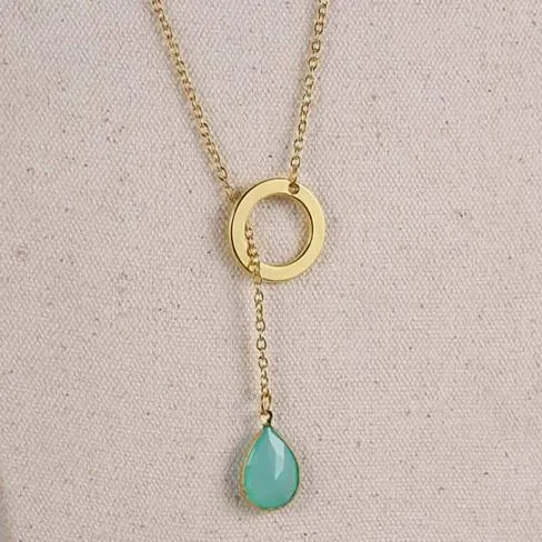 Lucky Luminous Crystal Lariat Stil Halskette