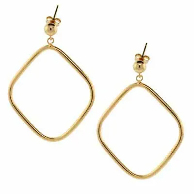 18 Karat Gold über Sterling Silber Hanging Diamant Shape Ohrringe