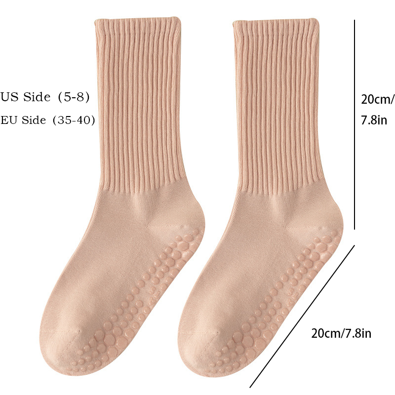 Pilates Socken mit Griffen für Frauen Yoga Socken Barre Socken Non-Slip Socken Komfortabel und atmungsaktiv für Barre, Ballett Barfuß Training