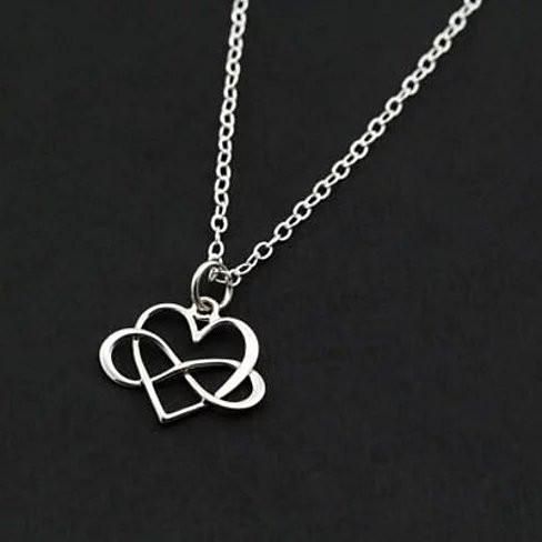 Admiration Herz und Infinity Rhodium Anhänger mit Kette