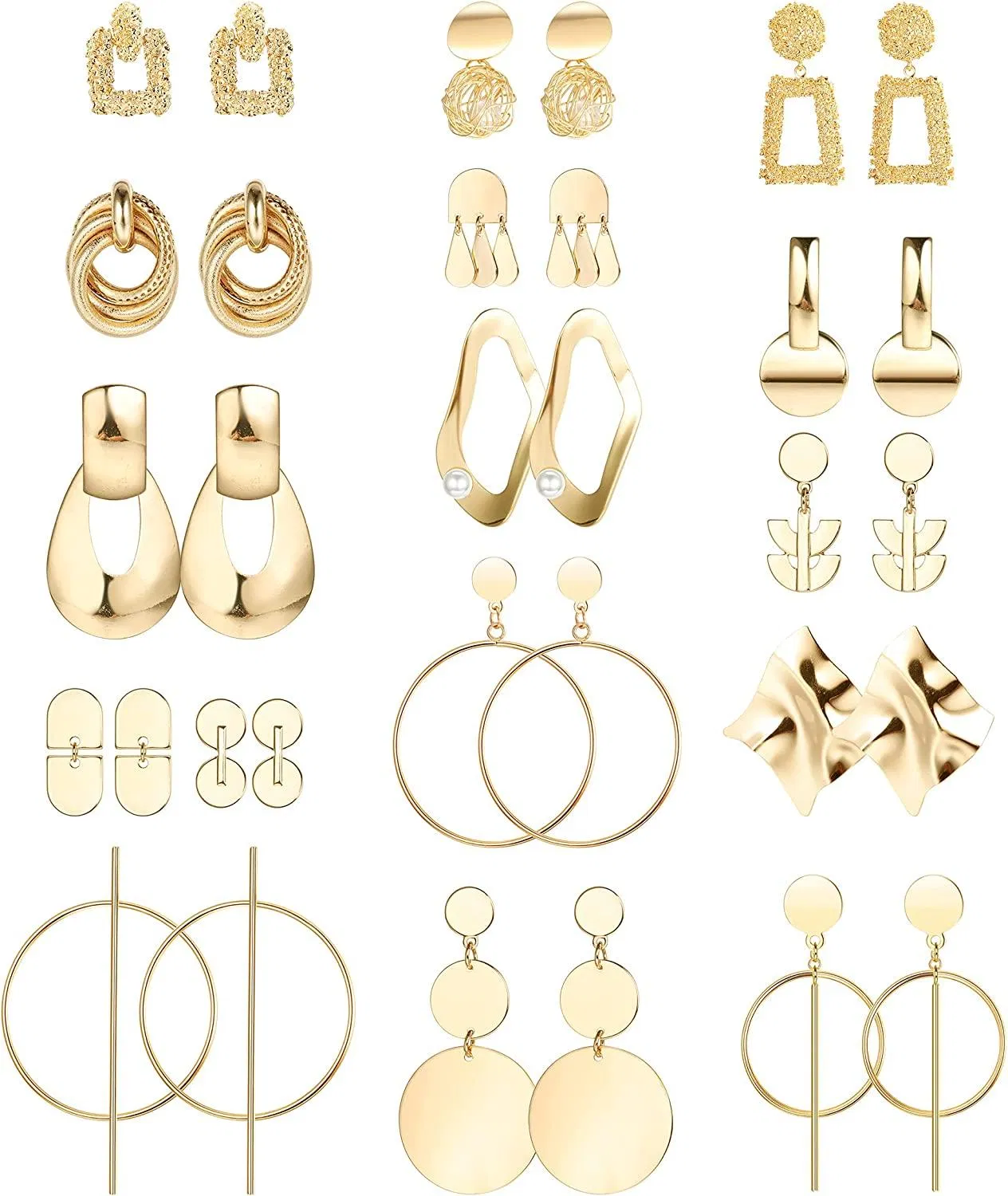 16 Paare hängende Ohrringe Set niedliche Drop Dangle Ohrringe Statement geometrische Ohrringe für Frauen