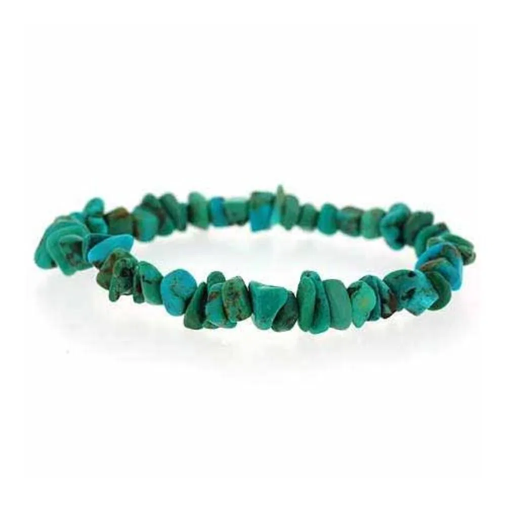 Echtes grünes Turquoise Chip Stretch Armband