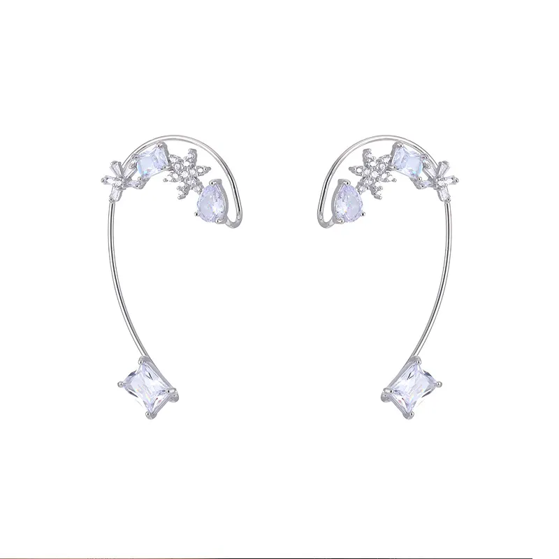 Licht Luxus No Pierced Ice Crystal Schneeflocken Ohrclip