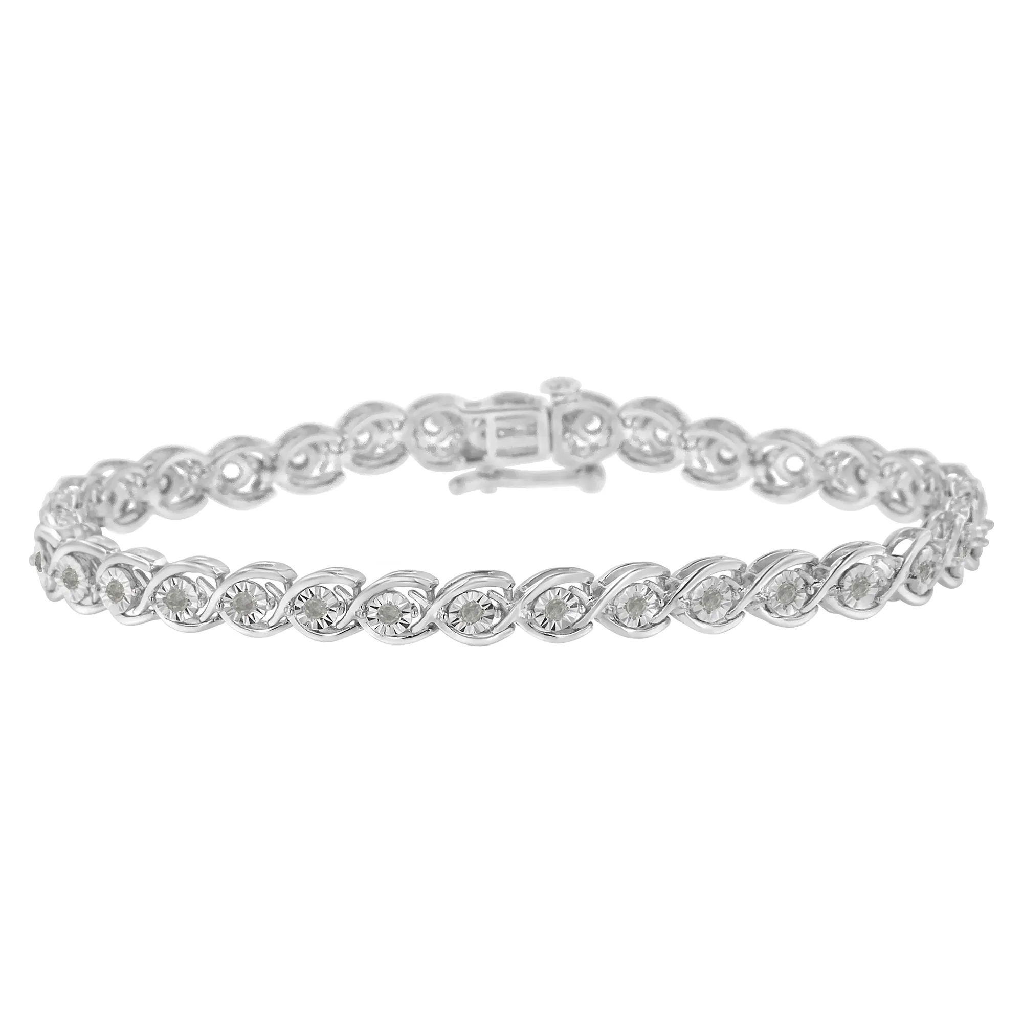 .925 Sterling Silber 1/2 Cttw Diamant Criss-Cross Miracle-Set 7